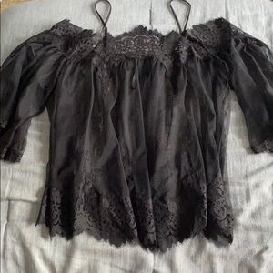 Victoria’s Secret black lace/mesh flowy top